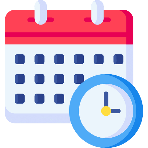 calendar with clock vector