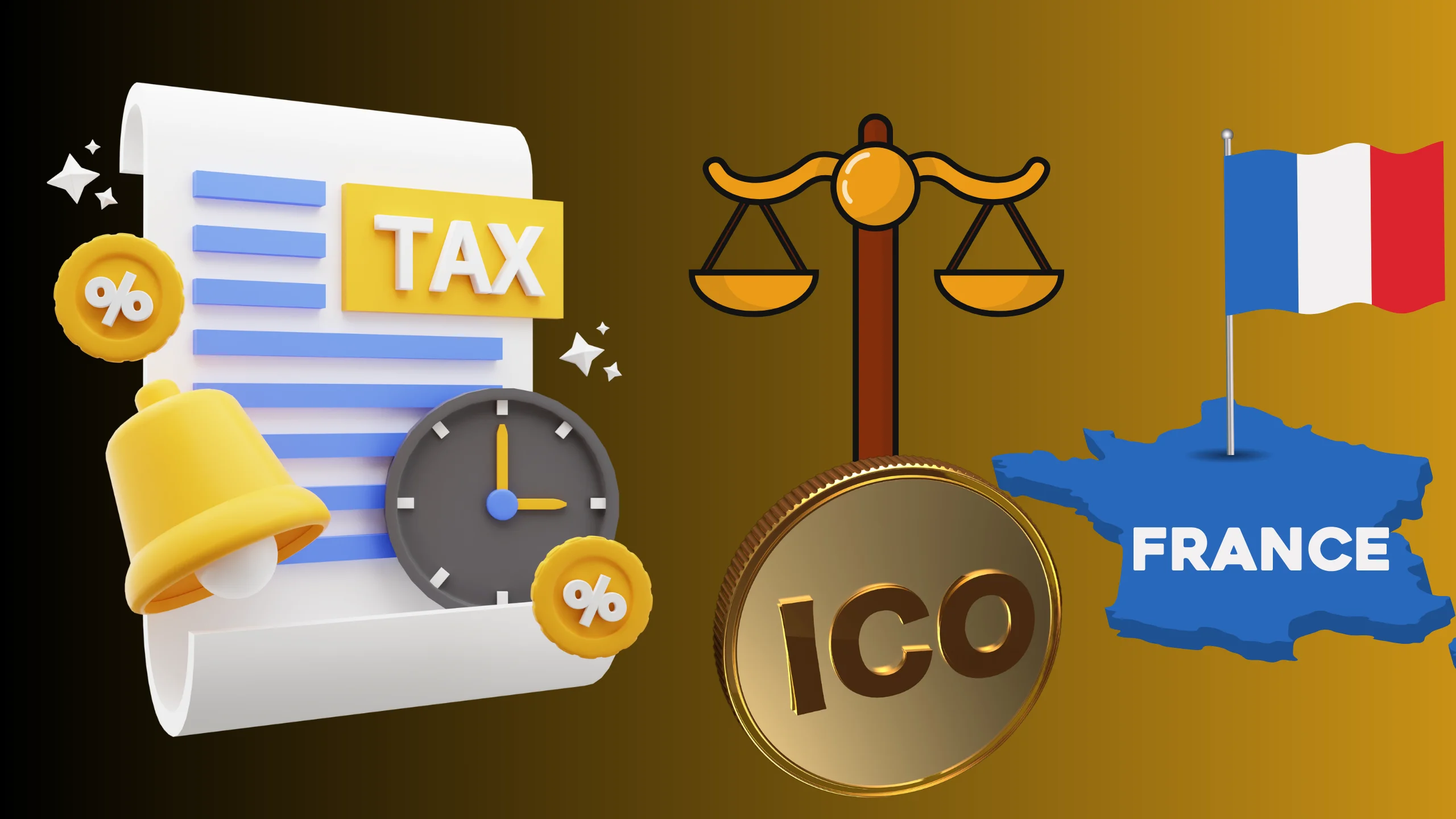 Illustration of tax considerations for ICOs in France, including regulatory compliance, reporting obligations, and tax liabilities. Highlights key issues such as capital gains, income reporting, and French tax authority guidelines for cryptocurrency transactions.