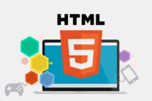 HTML5 website development showcasing modern web design and responsive layout. This image highlights the use of HTML5 elements for structuring and presenting web content. HTML5 enables the creation of interactive and mobile-friendly websites.